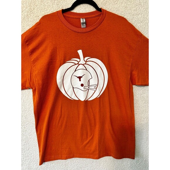Gildan Burnt Orange Texas Longhorns Pumpkin Graphic XL T-Shirt - Picture 2 of 8